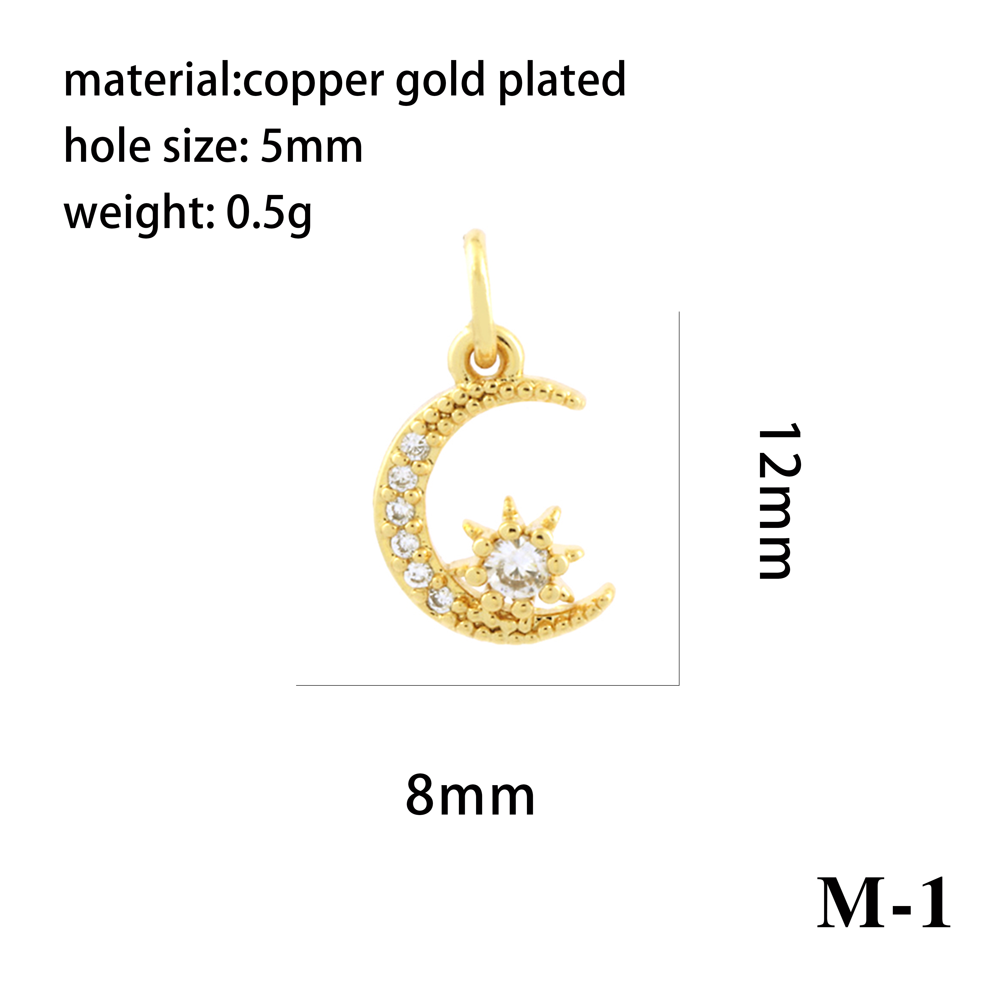 Luxurious Simple Style Cross Star Moon Copper Plating Inlay Zircon 18k Gold Plated Charms Jewelry Accessories display picture 32