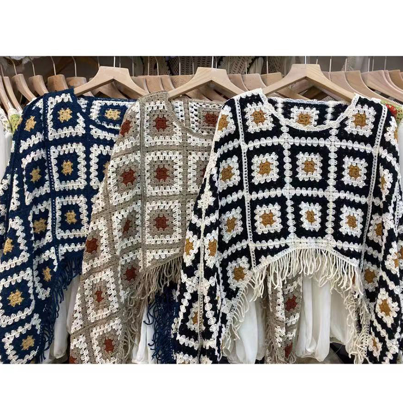 Women's Sweater Long Sleeve Sweaters & Cardigans Tassel Hollow Out Casual Geometric display picture 2