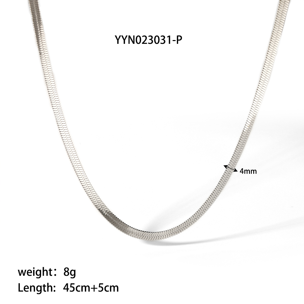304 Stainless Steel 18K Gold Plated Hip-Hop Simple Style Plating Solid Color Necklace display picture 2