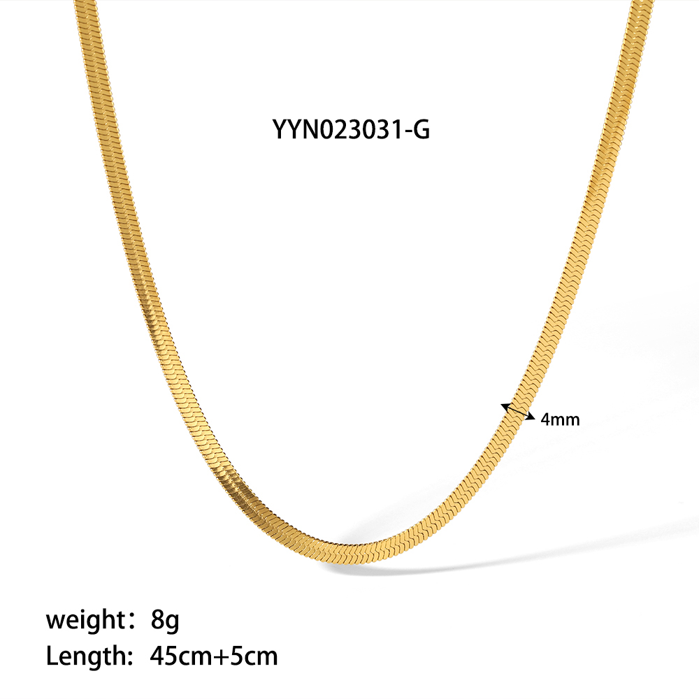Edelstahl 304 18 Karat Vergoldet Hip Hop Einfacher Stil Überzug Einfarbig Halskette display picture 1