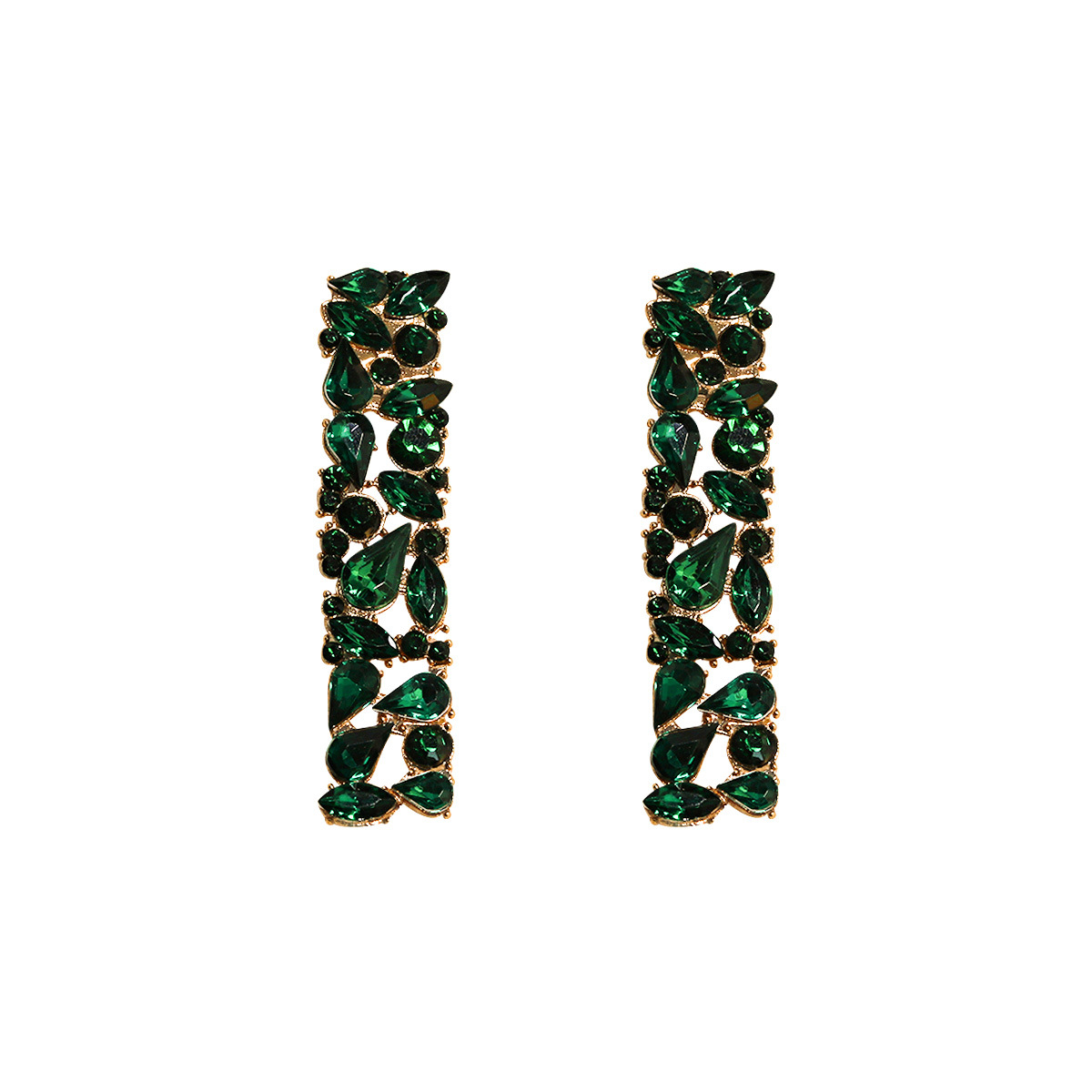 1 Pair Elegant Luxurious Shiny Square Inlay Alloy Resin Drop Earrings display picture 1