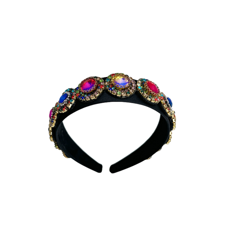 Lady Romantic Round Flannel Inlay Rhinestones Hair Band display picture 2