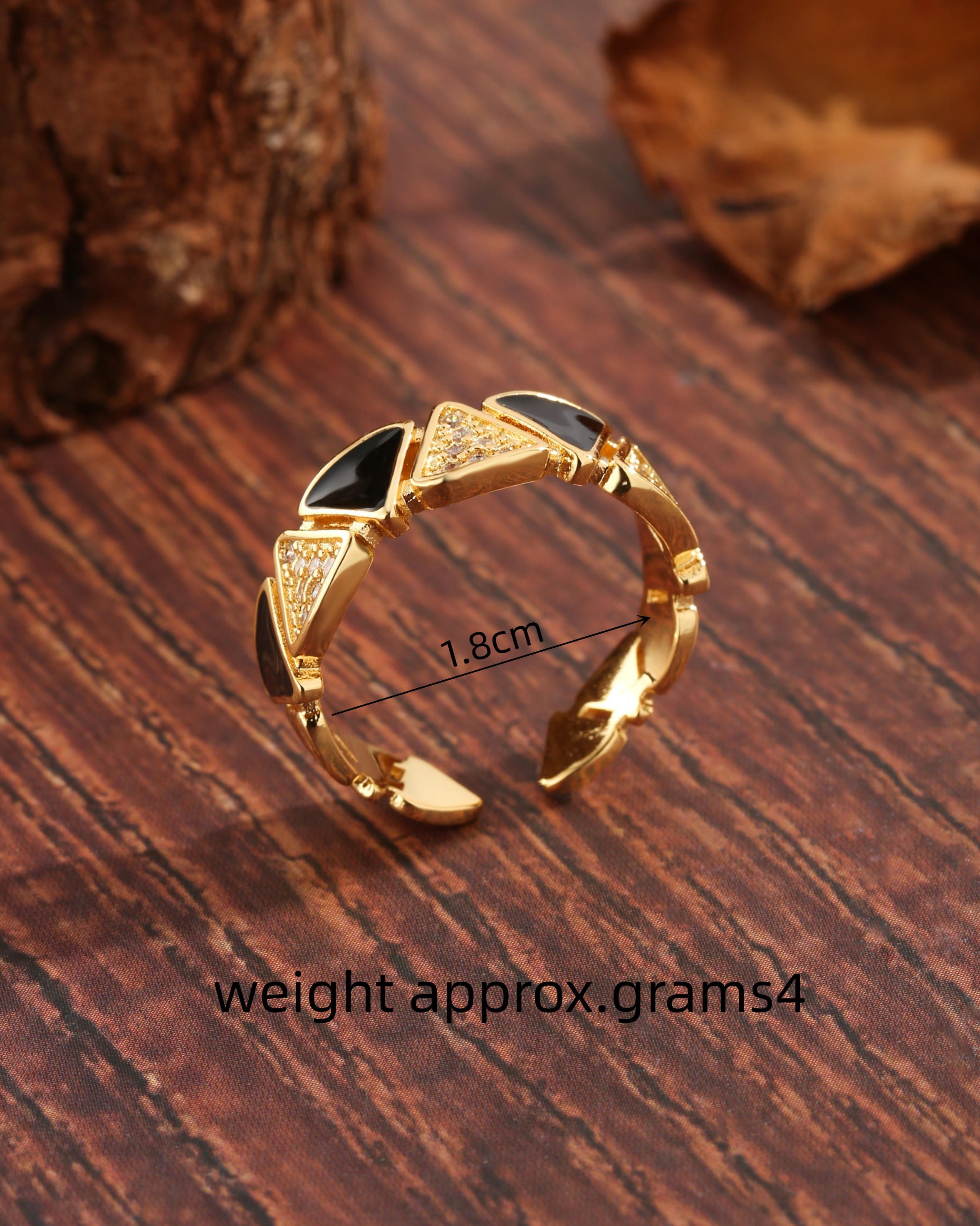 Modern Style Simple Style Korean Style Triangle Copper Plating Inlay Zircon 18k Gold Plated Open Rings display picture 3