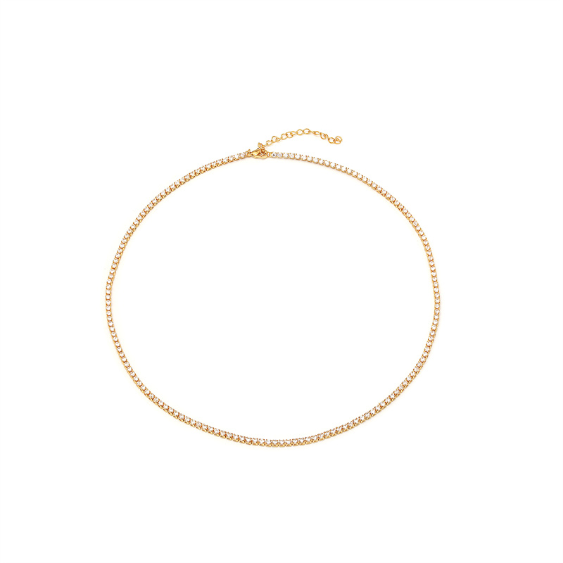 Simple Style Classic Style Round Copper Gold Plated Silver Plated Zircon Necklace In Bulk display picture 3