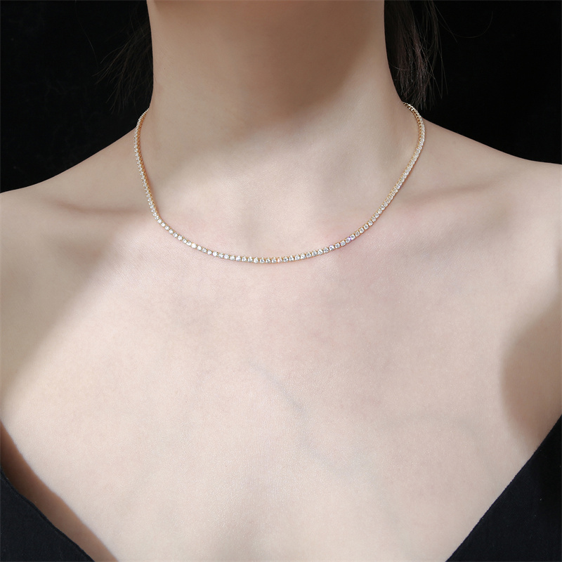 Style Simple Style Classique Rond Le Cuivre Plaqué Or Plaqué Argent Zircon Collier En Masse display picture 8