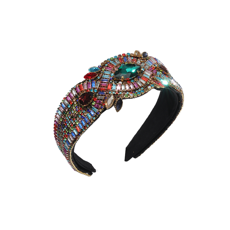 Elegant Lady Colorful Cloth Inlay Zircon Hair Band display picture 9