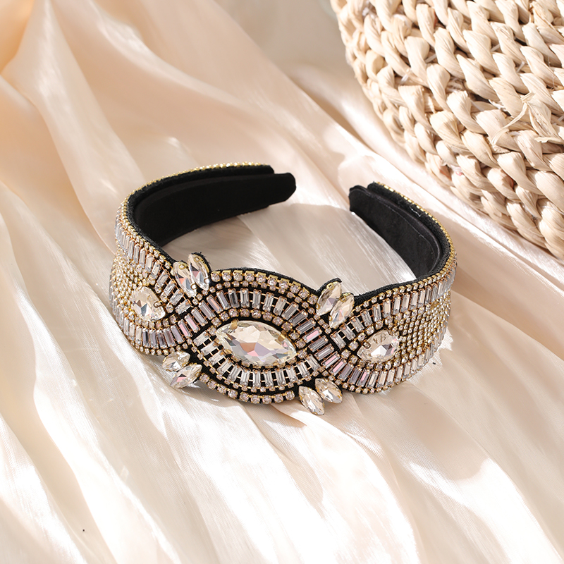 Elegant Lady Colorful Cloth Inlay Zircon Hair Band display picture 5