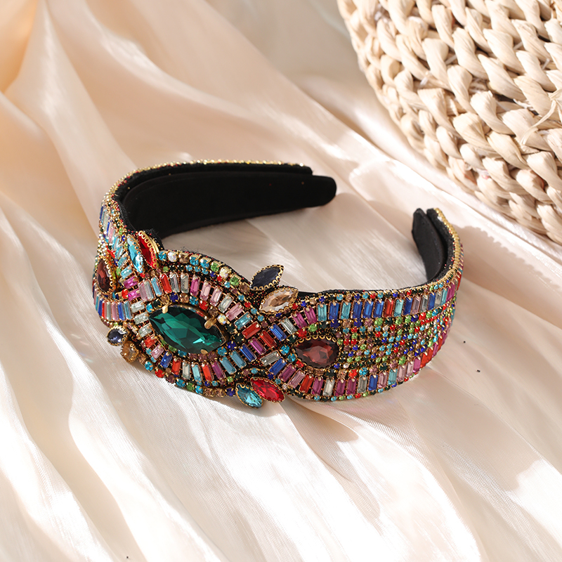 Elegant Lady Colorful Cloth Inlay Zircon Hair Band display picture 6