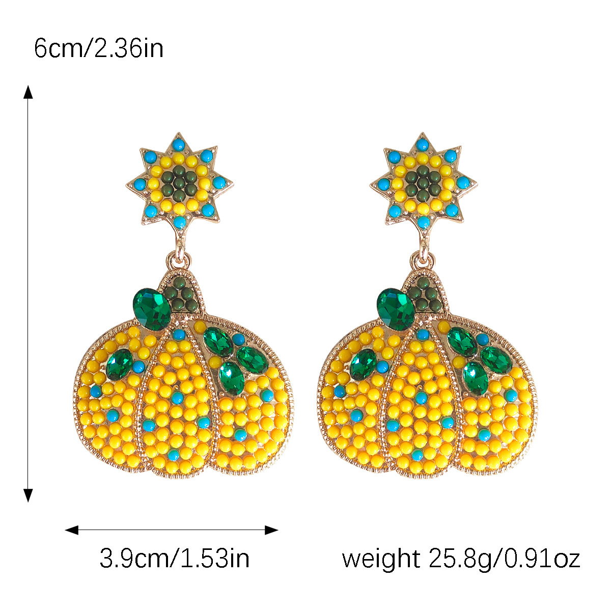 1 Pair Exaggerated Funny Novelty Pumpkin Alloy Drop Earrings display picture 9