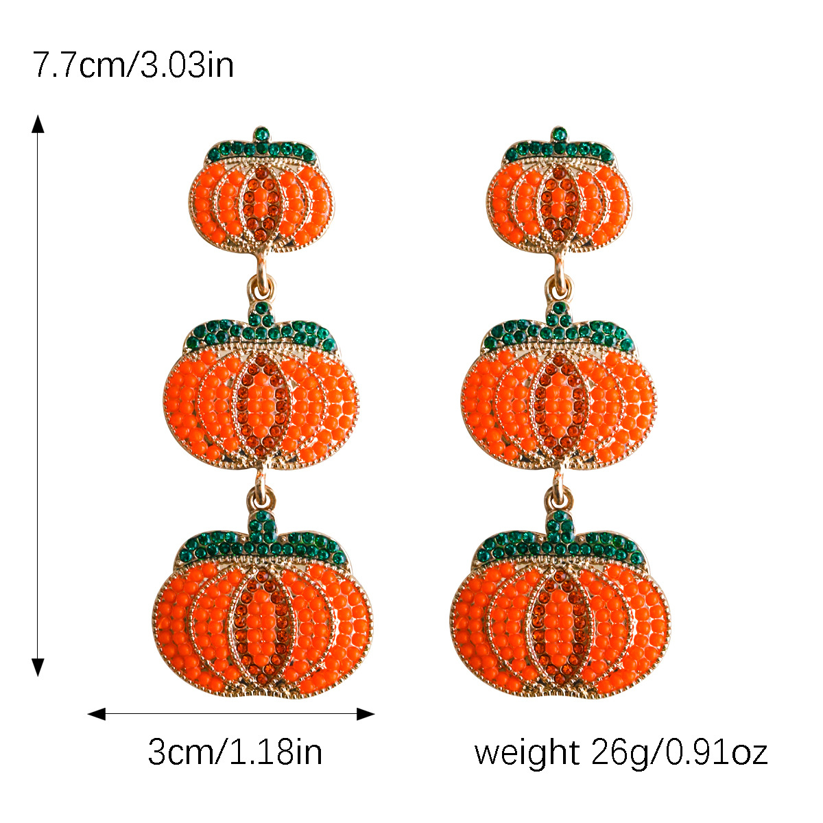 1 Pair Exaggerated Funny Novelty Pumpkin Alloy Drop Earrings display picture 11