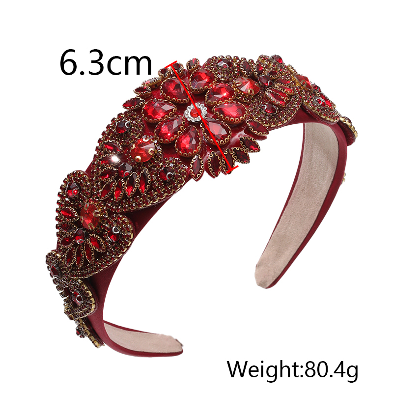 Glam Flower Cloth Inlay Rhinestones Hair Band display picture 1