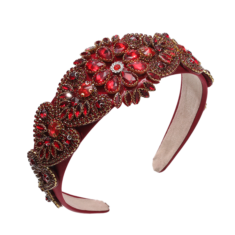 Glam Flower Cloth Inlay Rhinestones Hair Band display picture 2