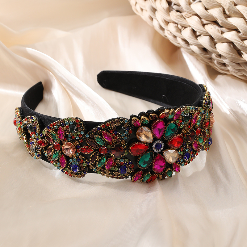 Glam Flower Cloth Inlay Rhinestones Hair Band display picture 9