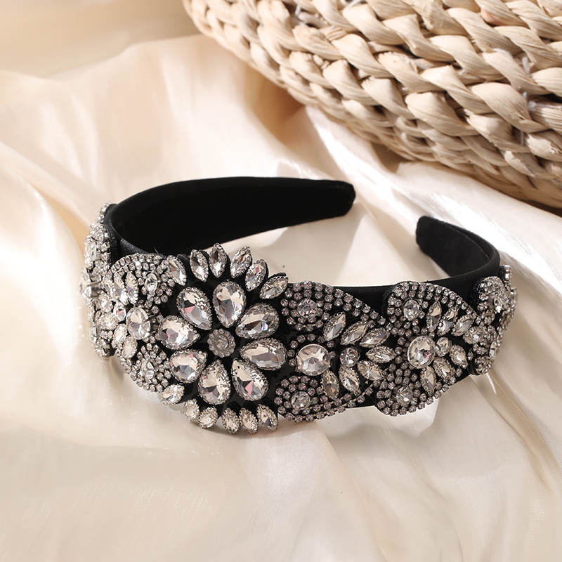 Glam Flower Cloth Inlay Rhinestones Hair Band display picture 7