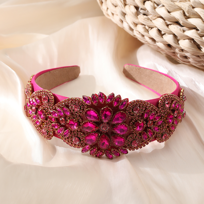 Glam Flower Cloth Inlay Rhinestones Hair Band display picture 6