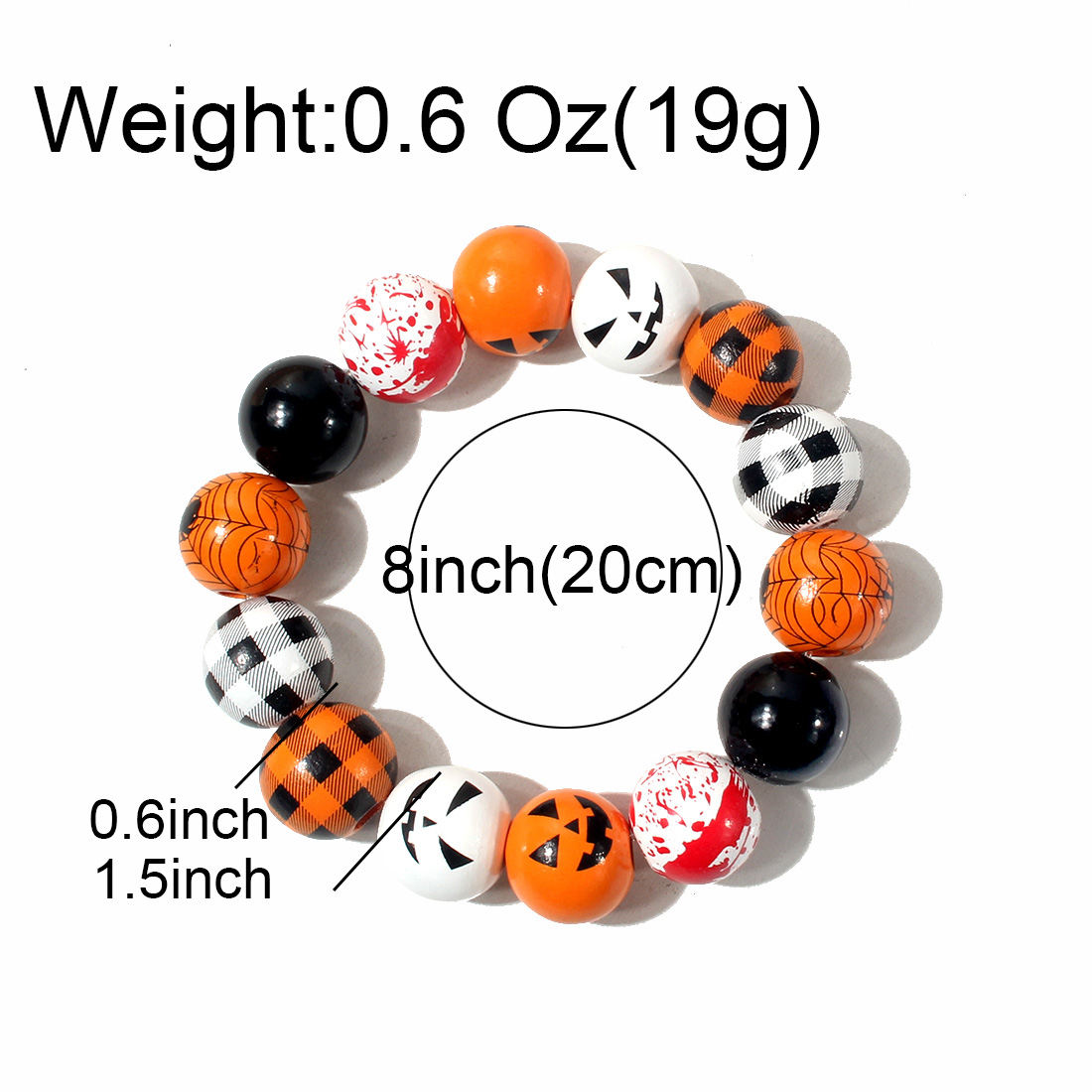 Retro Funny Pumpkin Cat Ghost Wood Wholesale Bangle display picture 2