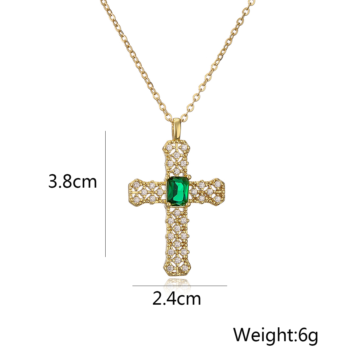 Simple Style Commute Cross Copper 18k Gold Plated Artificial Pearls Zircon Pendant Necklace In Bulk display picture 1