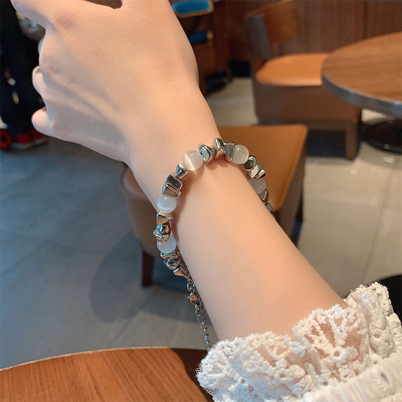 Simple Style Commute Geometric Stainless Steel Opal Wholesale Bracelets display picture 1