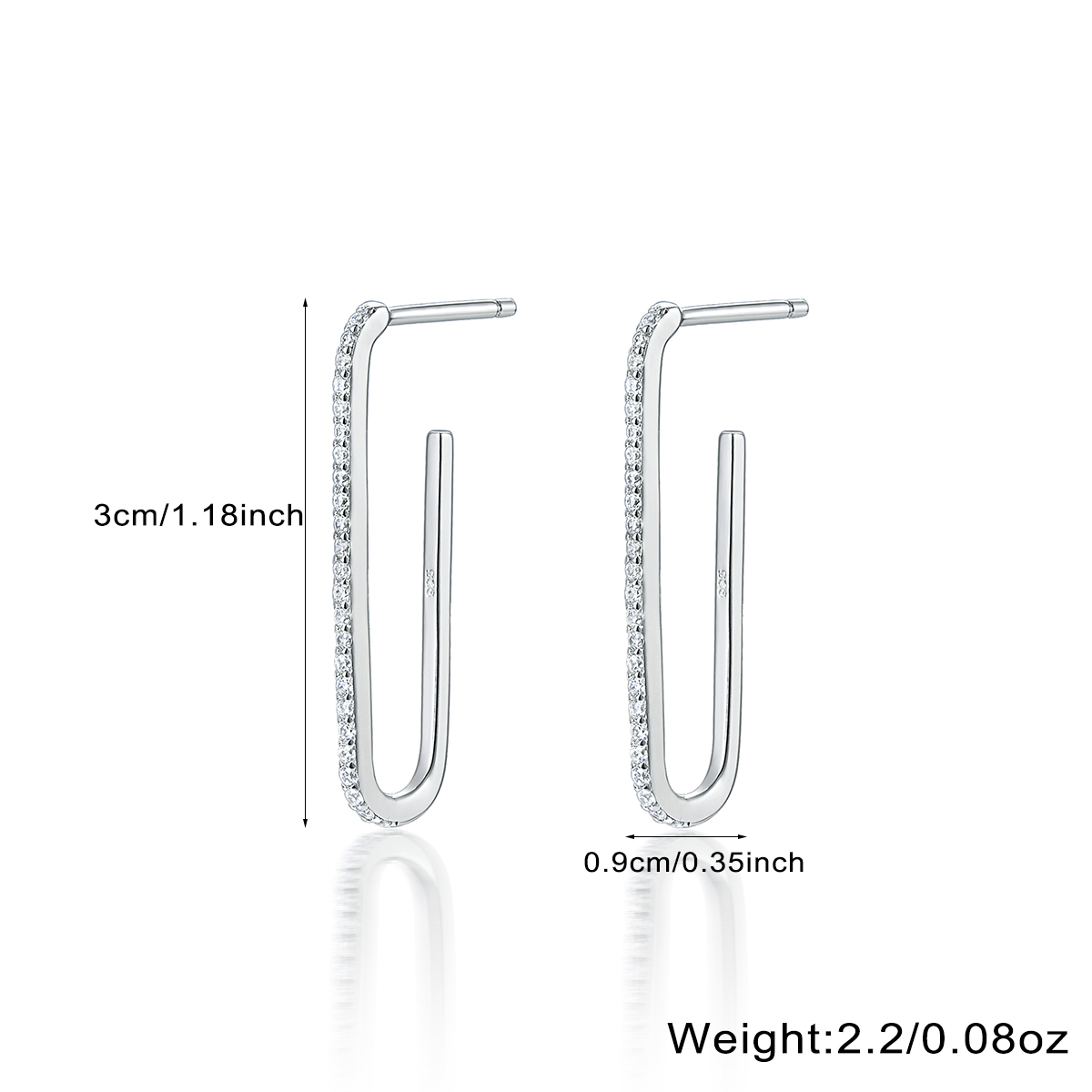 1 Paire Nouveauté Style Simple Trombone Placage Argent Sterling Or Blanc Plaqué Des Boucles D'oreilles display picture 2