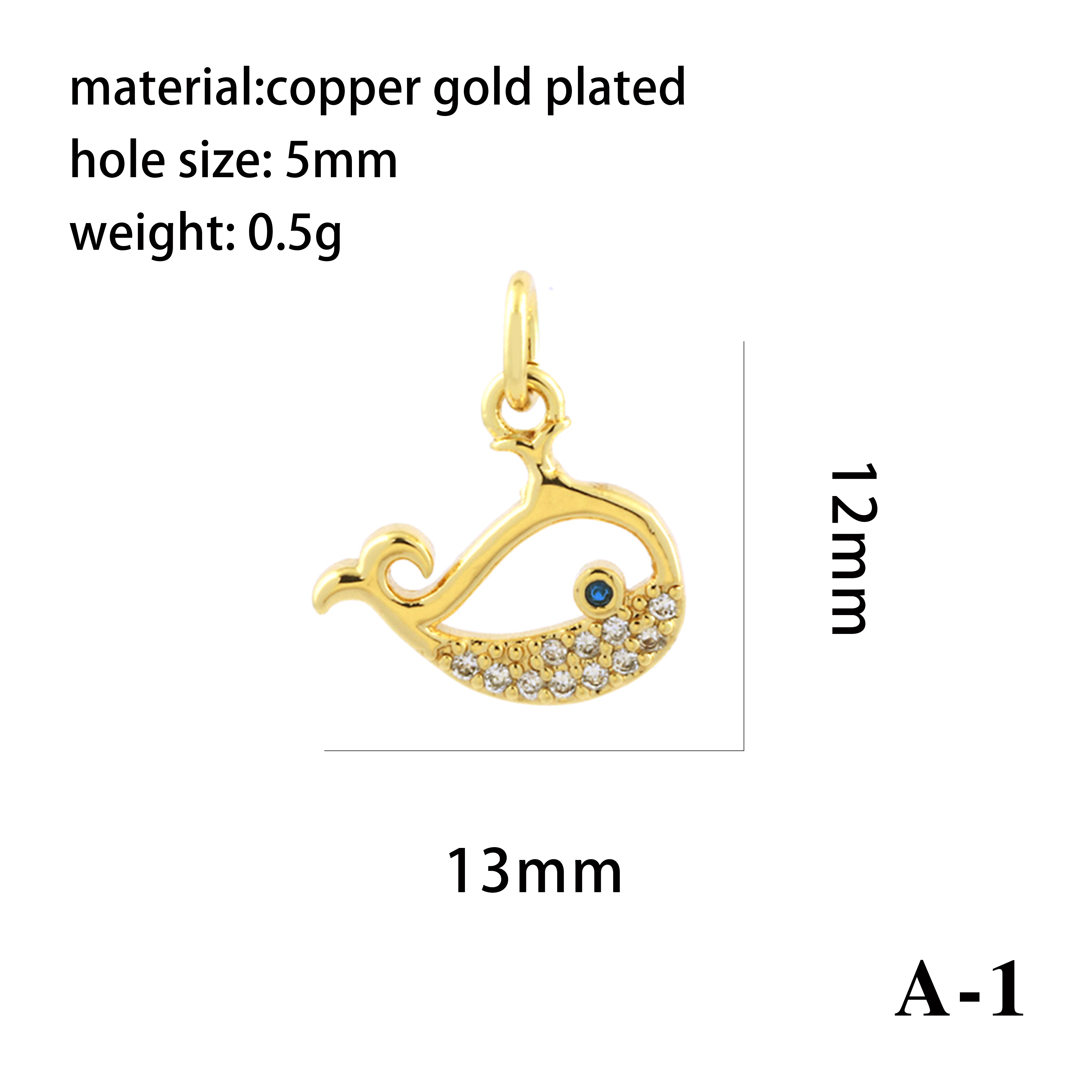 Ig Style Simple Style Angel Dolphin Crown Copper Plating Inlay Zircon 18k Gold Plated Charms display picture 14