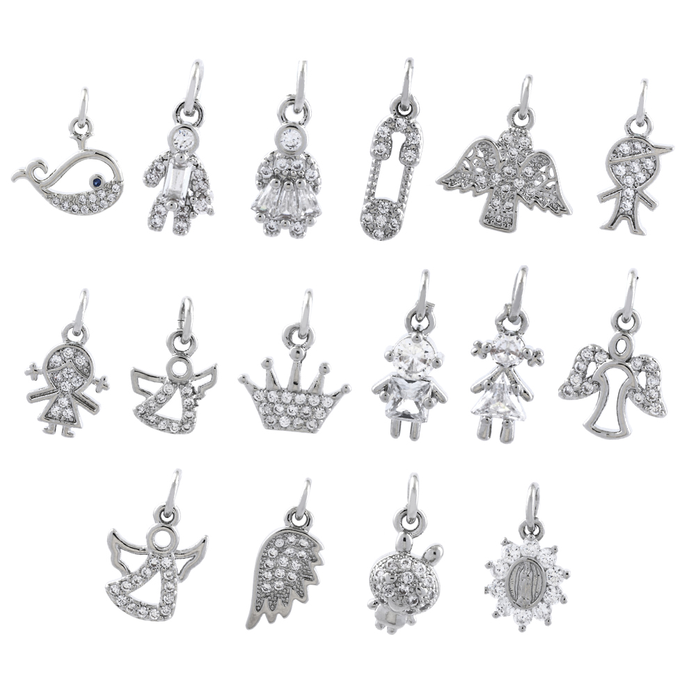 Ig Style Simple Style Angel Dolphin Crown Copper Plating Inlay Zircon 18k Gold Plated Charms display picture 2