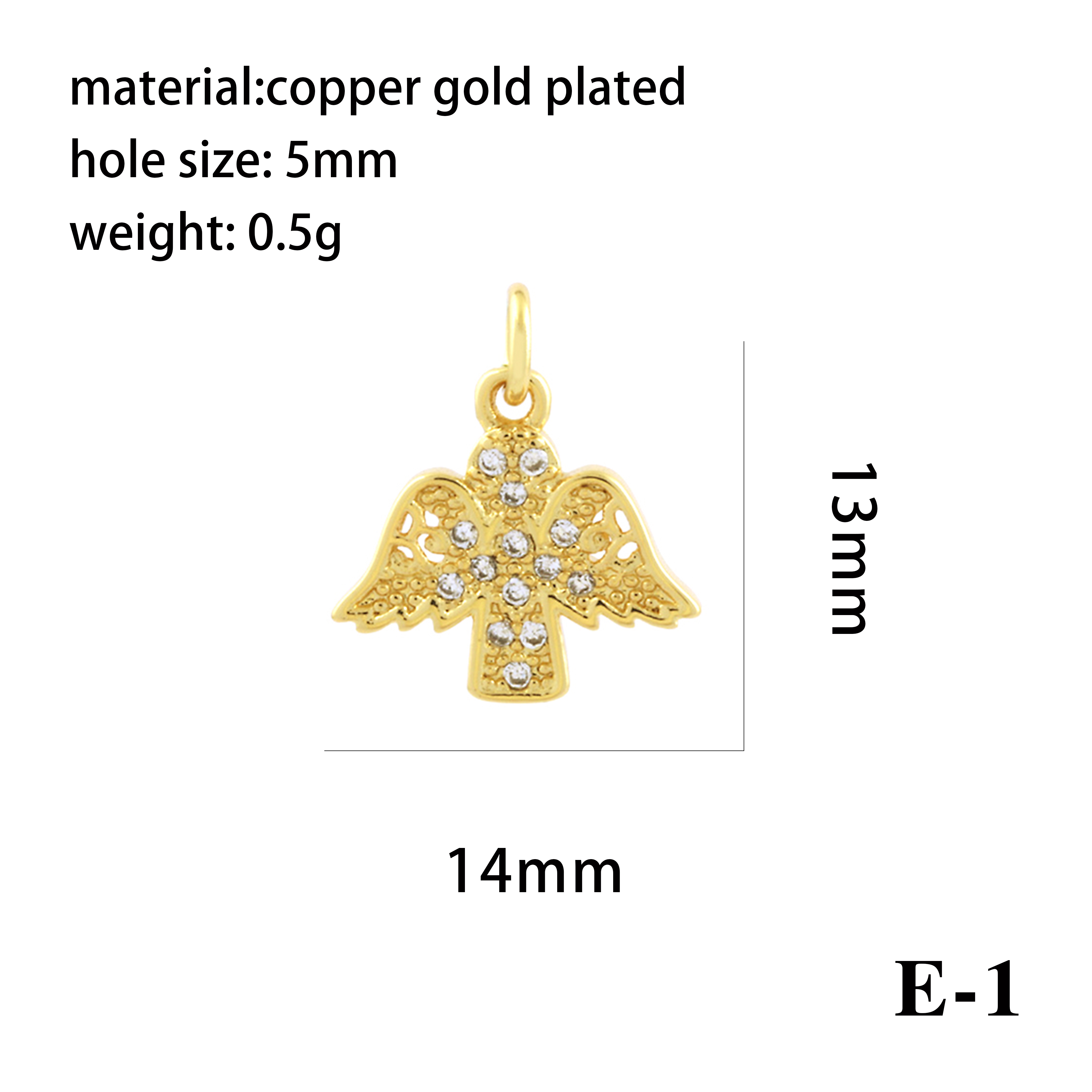 Ig Style Simple Style Angel Dolphin Crown Copper Plating Inlay Zircon 18k Gold Plated Charms display picture 34