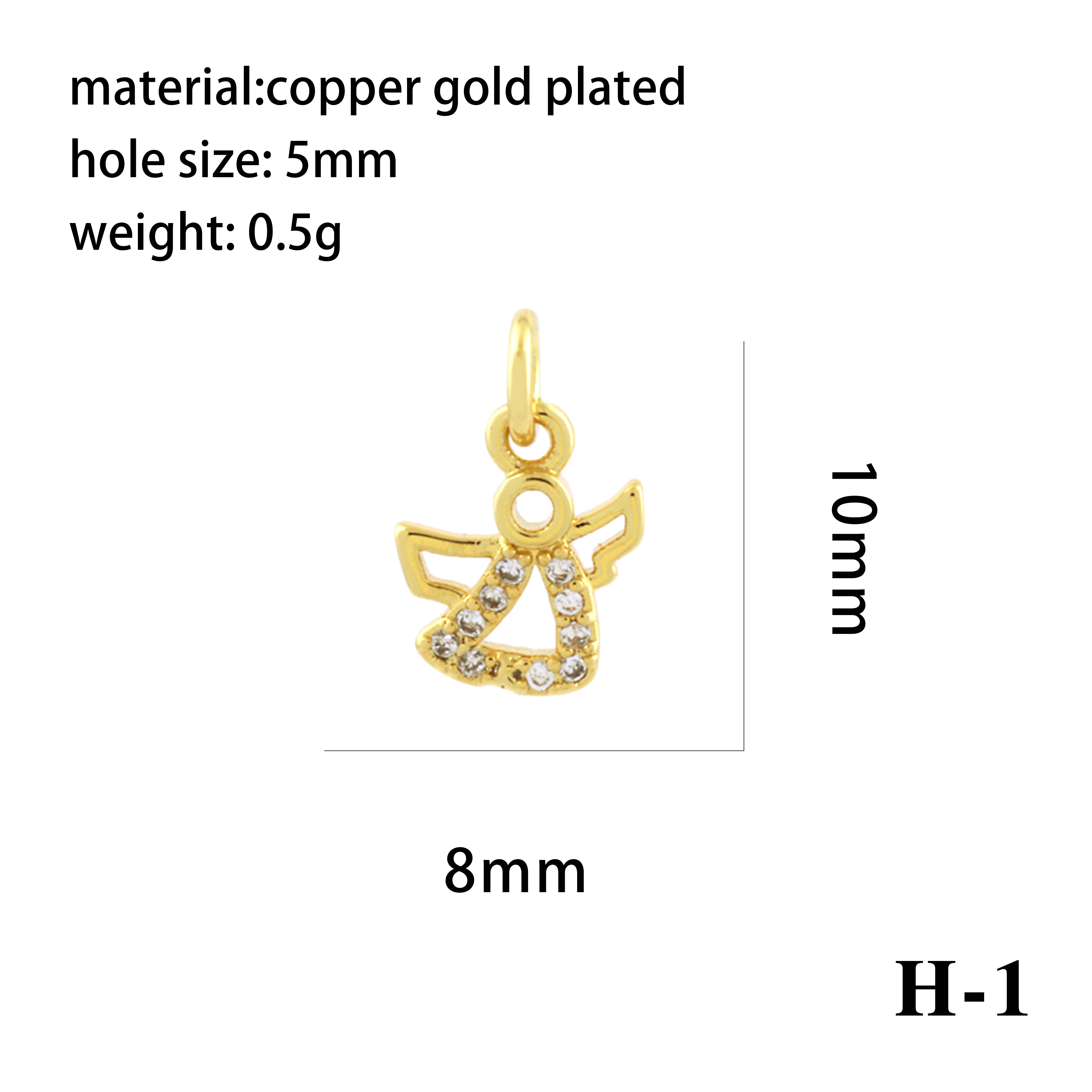 Ig Style Simple Style Angel Dolphin Crown Copper Plating Inlay Zircon 18k Gold Plated Charms display picture 19
