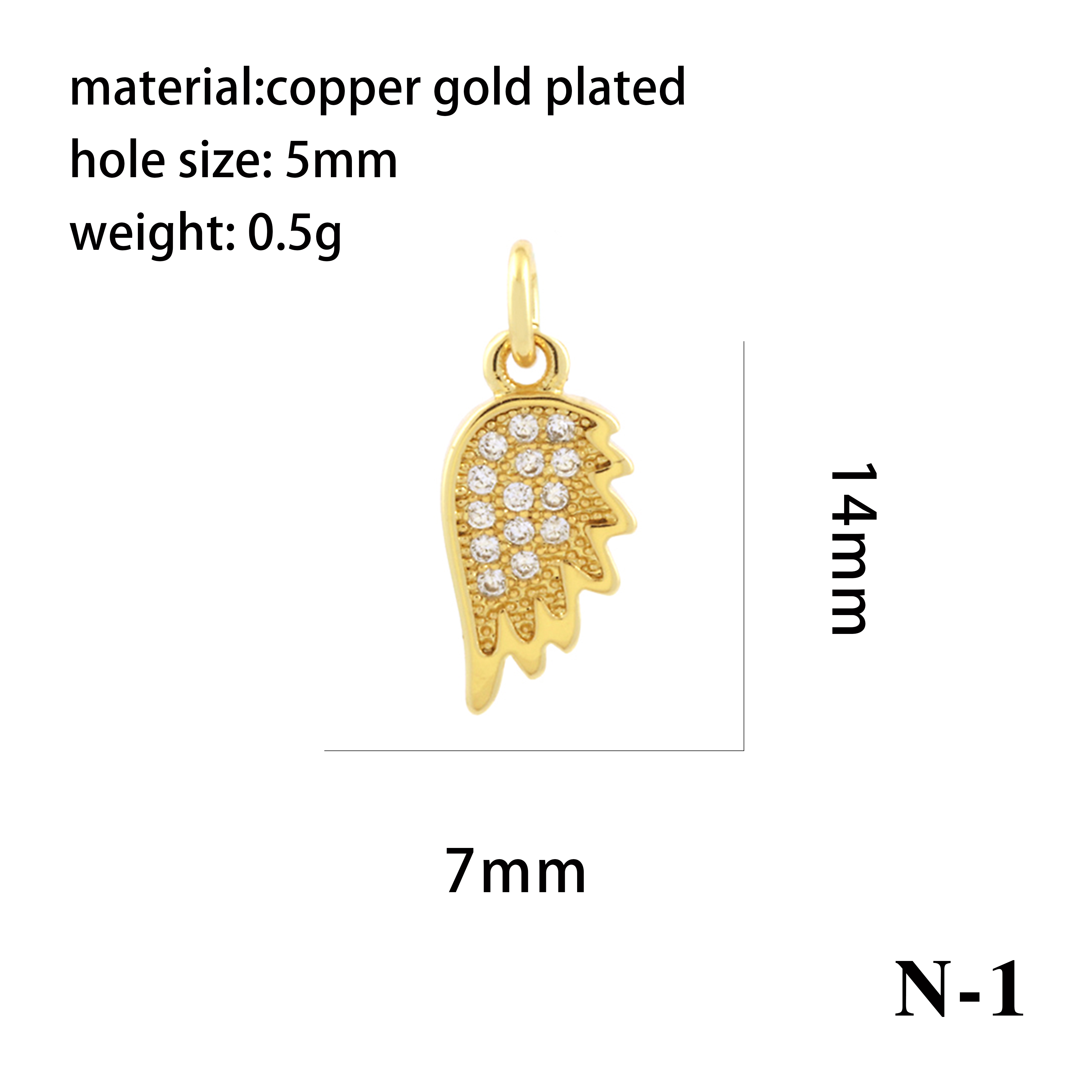 Ig Style Simple Style Angel Dolphin Crown Copper Plating Inlay Zircon 18k Gold Plated Charms display picture 32