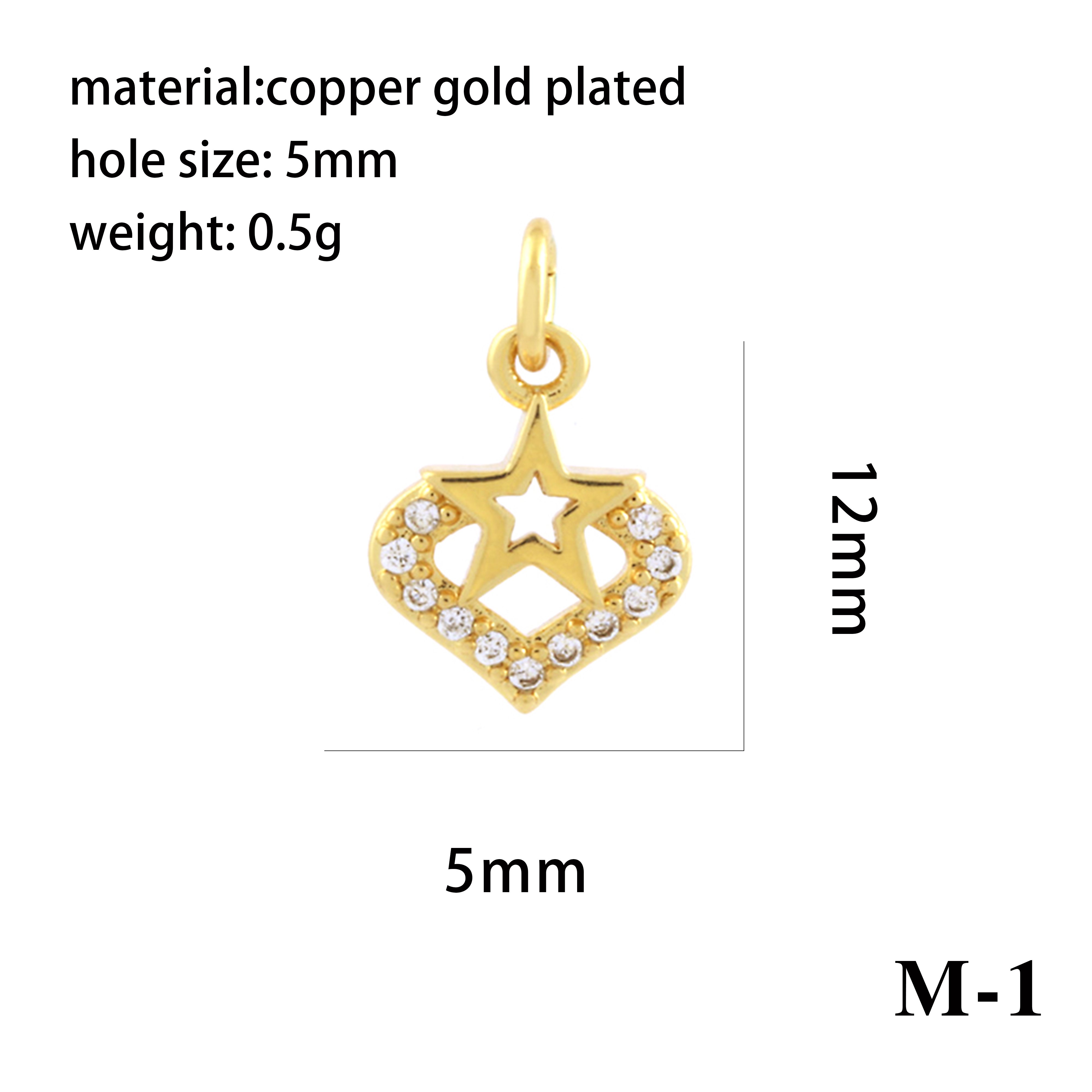 Romantic Simple Style Pentagram Letter Heart Shape Copper Plating Inlay Zircon 18k Gold Plated Charms display picture 27