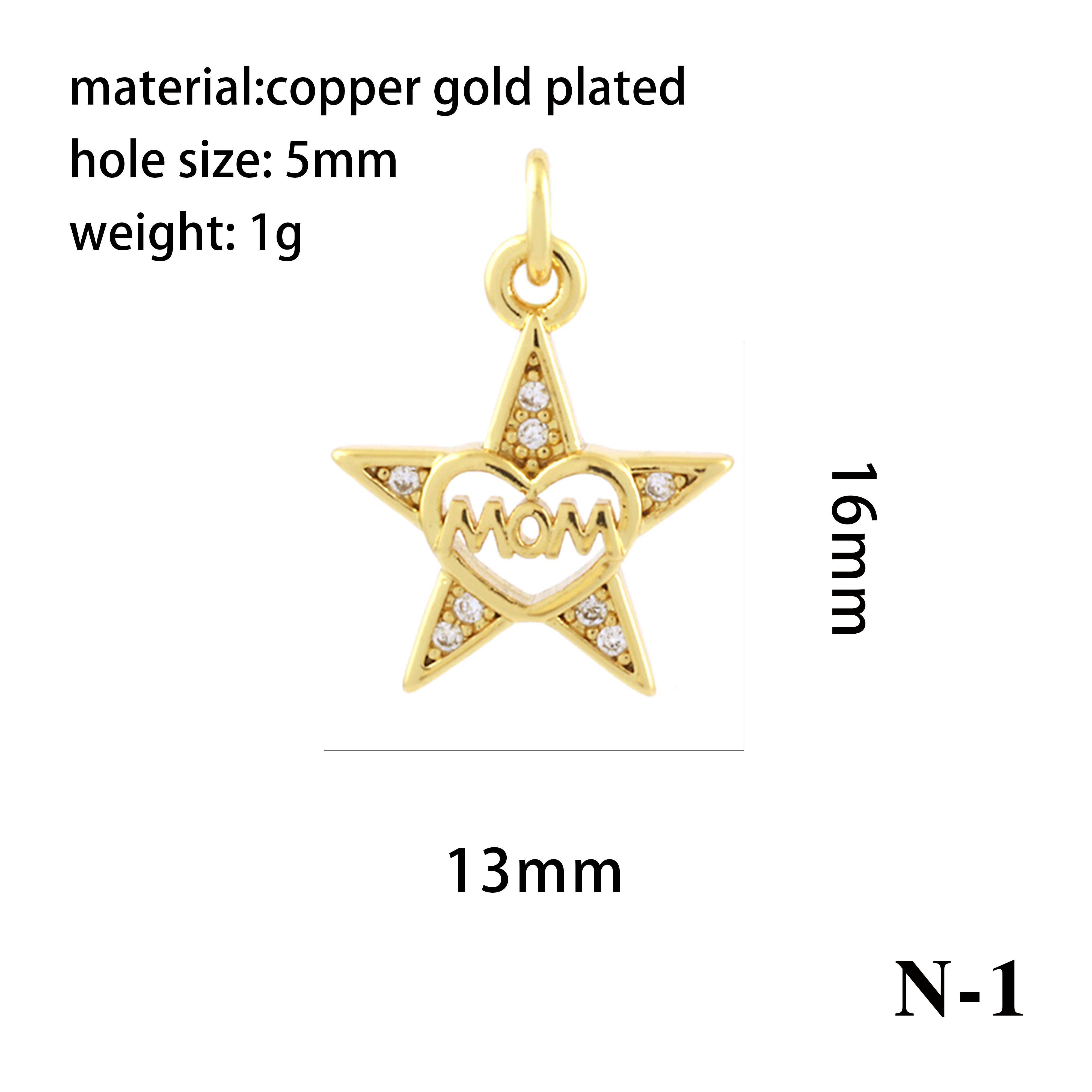 Romantic Simple Style Pentagram Letter Heart Shape Copper Plating Inlay Zircon 18k Gold Plated Charms display picture 30