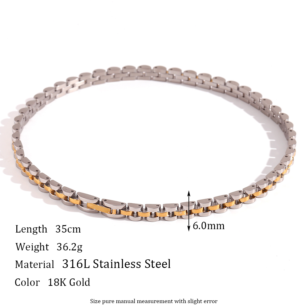 Einfacher Stil Klassischer Stil Geometrisch Rostfreier Stahl Überzug 18 Karat Vergoldet Armbänder Halskette display picture 2