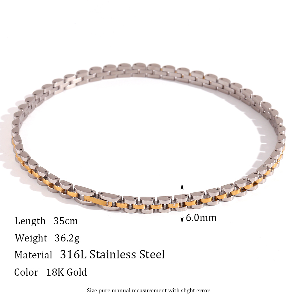 Style Simple Style Classique Géométrique Acier Inoxydable Placage Plaqué Or 18k Bracelets Collier display picture 2