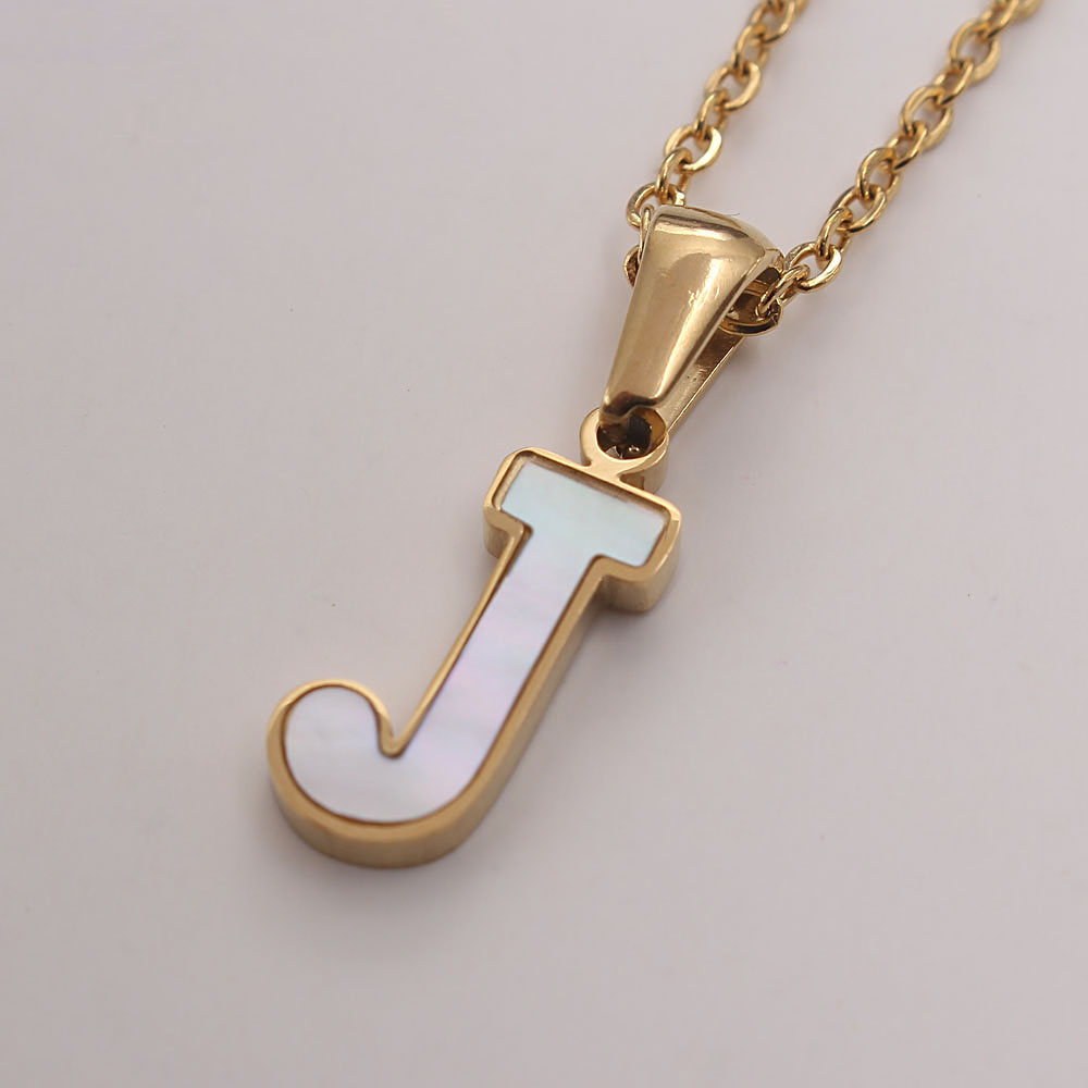 Acier Inoxydable 304 Plaqué Or Style Simple Commuer Placage Incruster Lettre Coquille Pendentif display picture 7