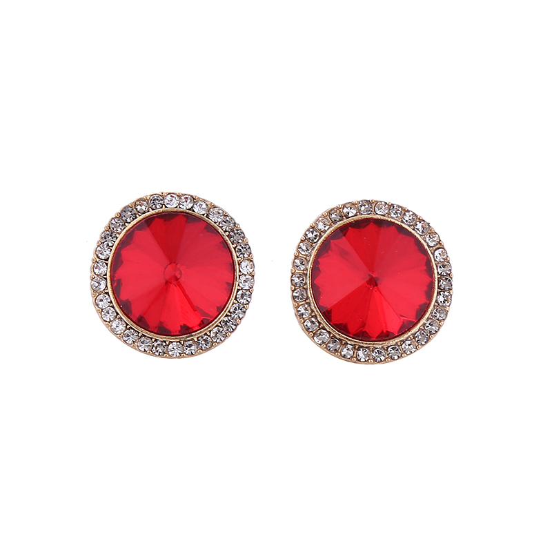 1 Pair Simple Style Round Inlay Alloy Rhinestones Ear Studs display picture 9