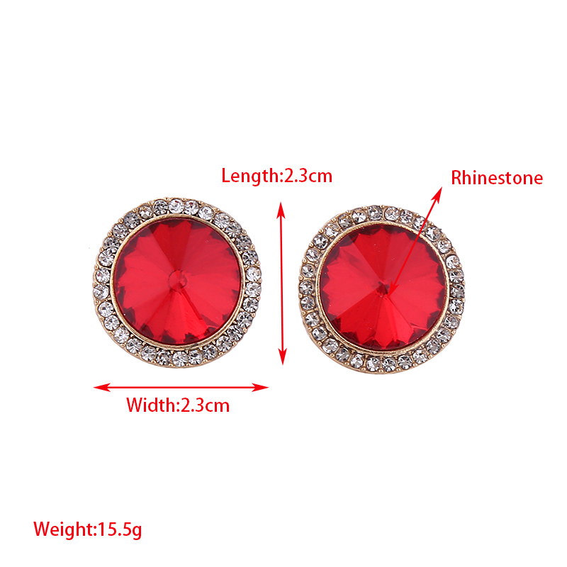 1 Pair Simple Style Round Inlay Alloy Rhinestones Ear Studs display picture 1
