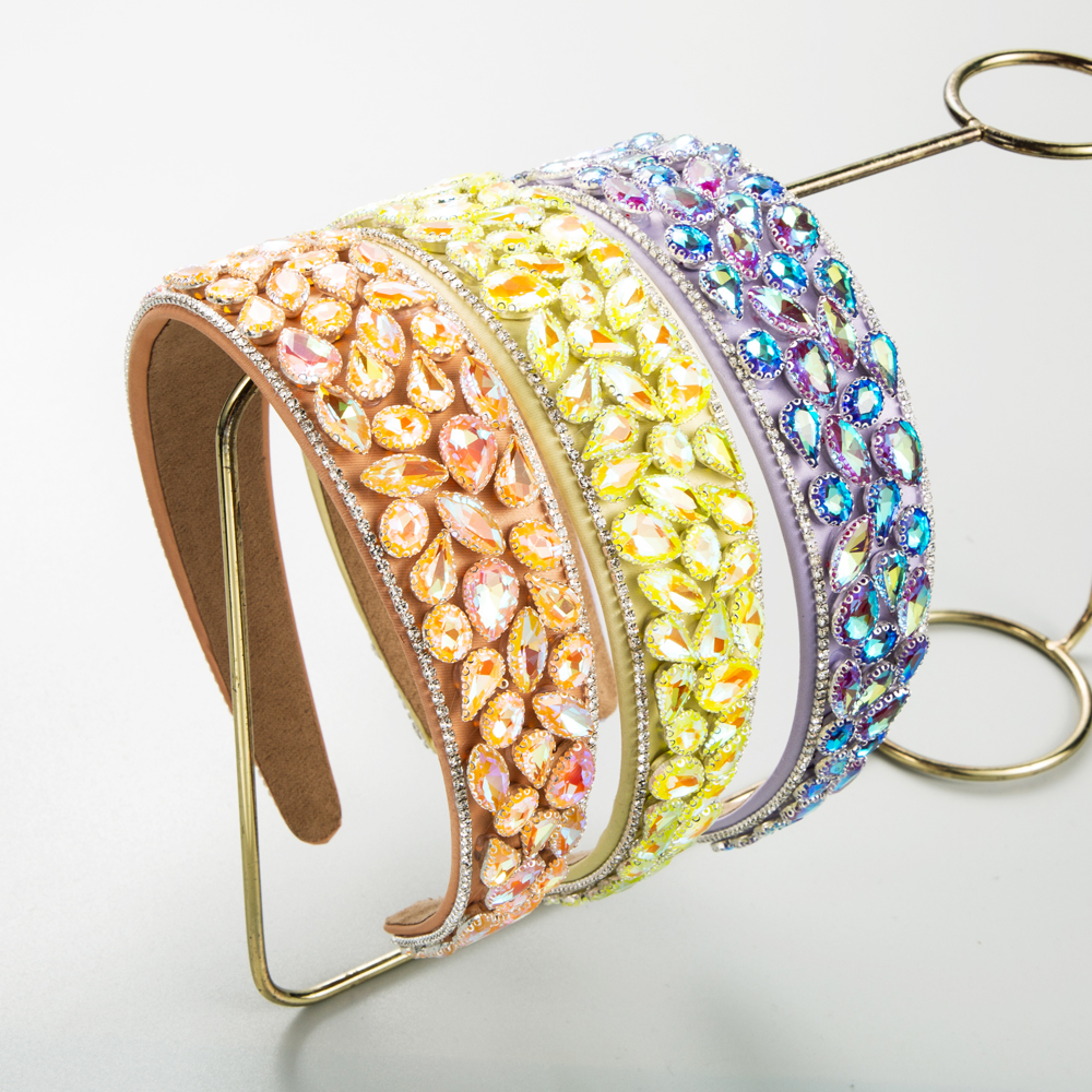 Shiny Solid Color Alloy Rhinestone Hair Band display picture 2
