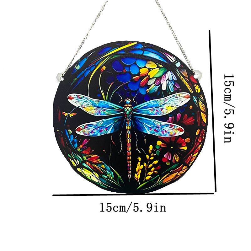 Classic Style Round Dragonfly Butterfly Arylic Pendant display picture 1