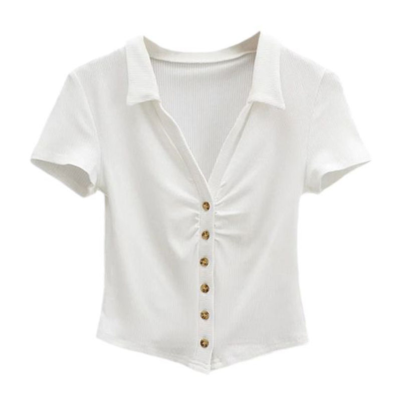 Women's Blouse Short Sleeve Blouses Pleated Casual Solid Color display picture 2