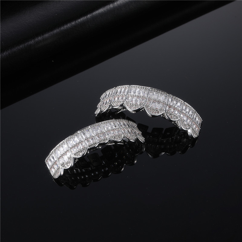 Casual Solid Color Copper Plating Inlay Zircon Gold Plated Tooth Socket display picture 2
