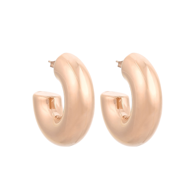 1 Pair Modern Style Simple Style Solid Color Plating Stainless Steel 18K Gold Plated Earrings display picture 1