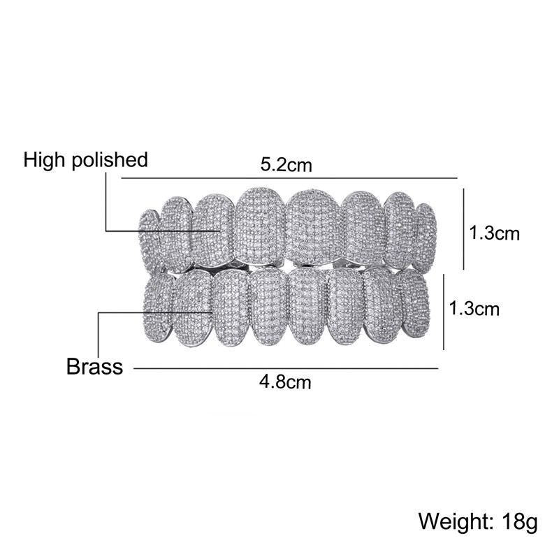 Nouveauté Couleur Unie Le Cuivre Incruster Zircon Dent Socket display picture 5