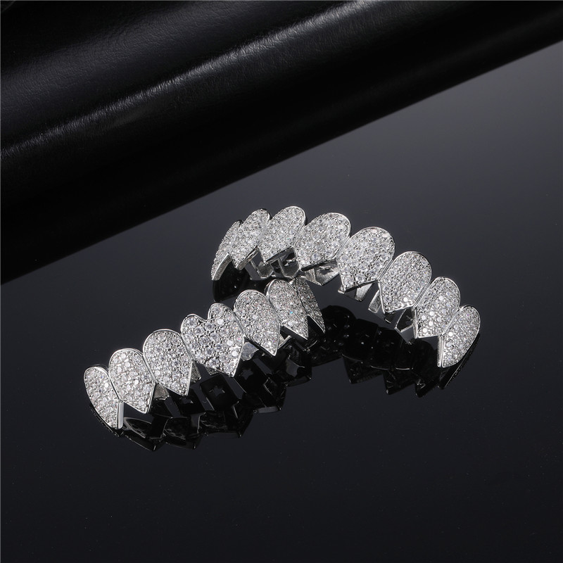 Novelty Solid Color Copper Inlay Zircon Tooth Socket display picture 2