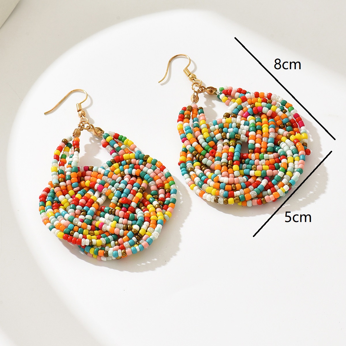 1 Pair Retro Ethnic Style Knot Beaded Handmade Plating Plastic Copper 18K Gold Plated Drop Earrings display picture 11