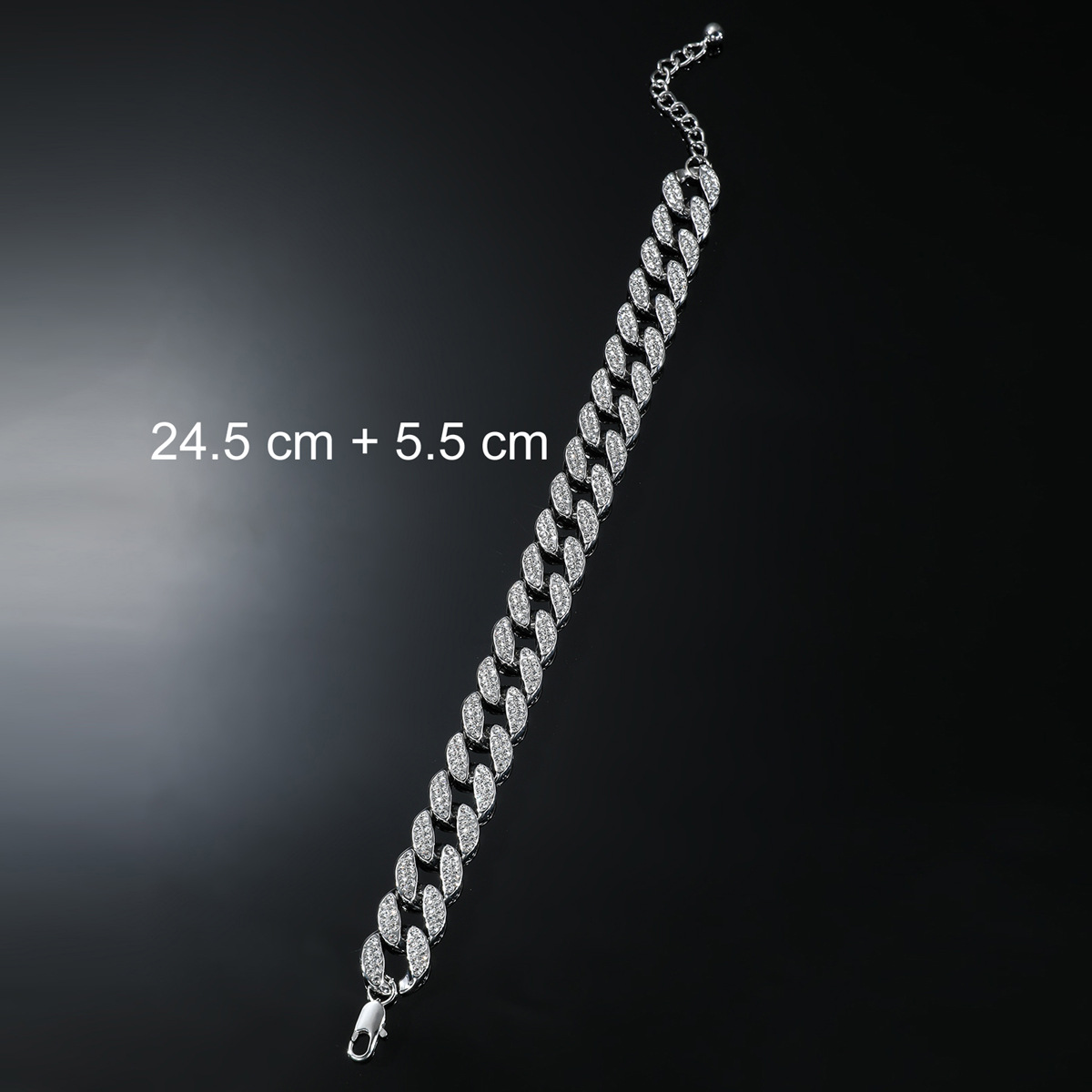 Hip-hop Solid Color Alloy Inlay Rhinestones Men's Anklet display picture 4