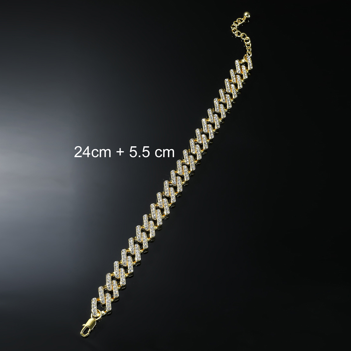 Hip-hop Solid Color Alloy Inlay Rhinestones Men's Anklet display picture 1