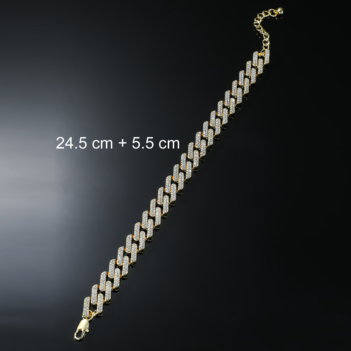 Hip-hop Solid Color Alloy Inlay Rhinestones Men's Anklet display picture 1