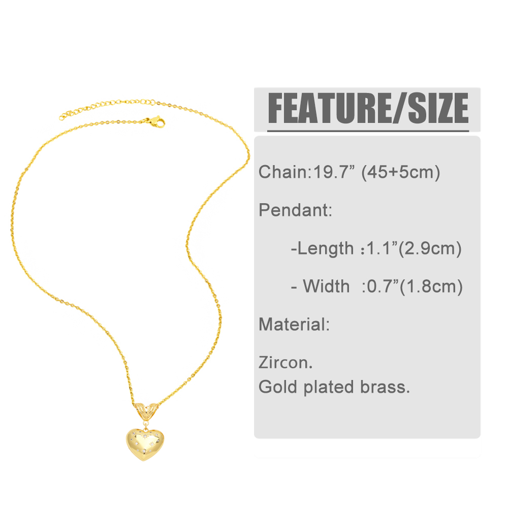 Elegant Lady Simple Style Heart Shape Copper 18k Gold Plated Beads Zircon Pendant Necklace In Bulk display picture 1