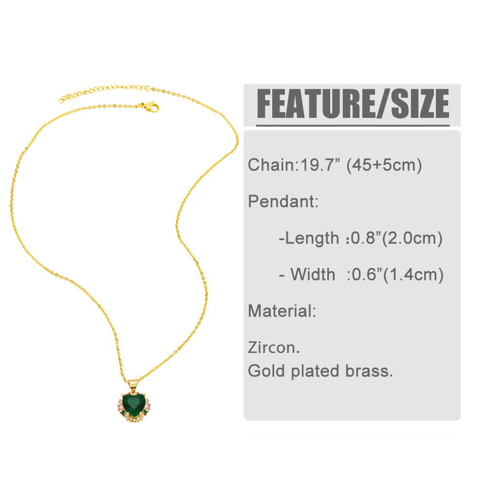 Ig Style Casual Retro Heart Shape Copper 18k Gold Plated Zircon Pendant Necklace In Bulk display picture 1