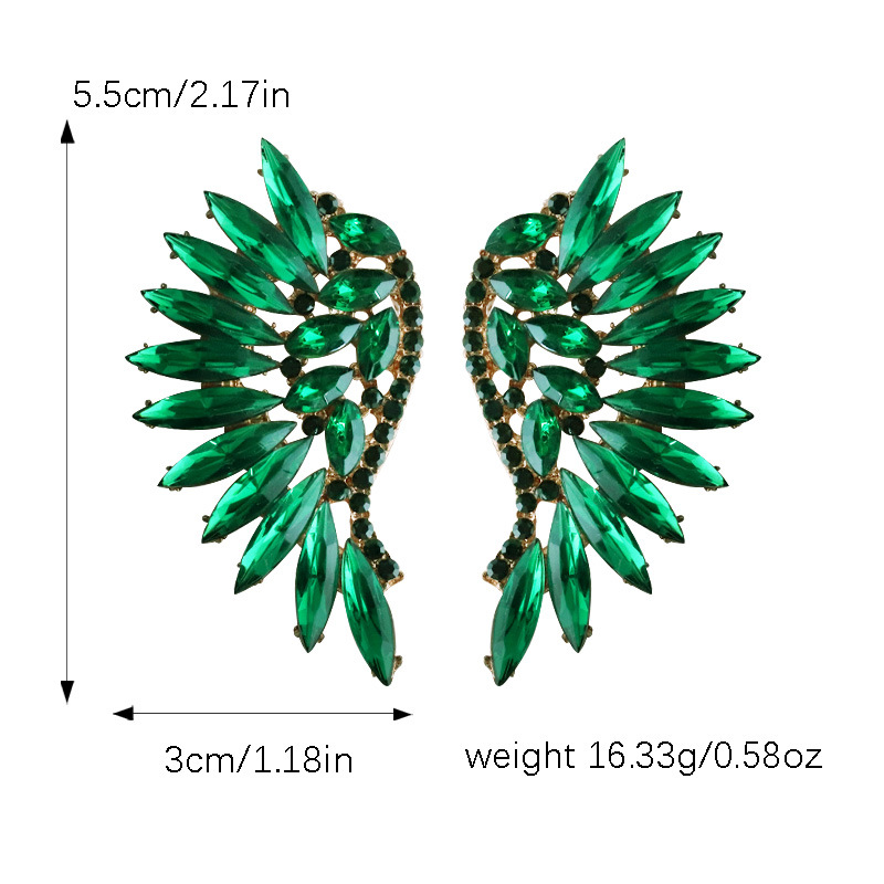 Wholesale Jewelry Exaggerated Luxurious Shiny Geometric Heart Shape Alloy Rhinestones Inlay Drop Earrings display picture 1