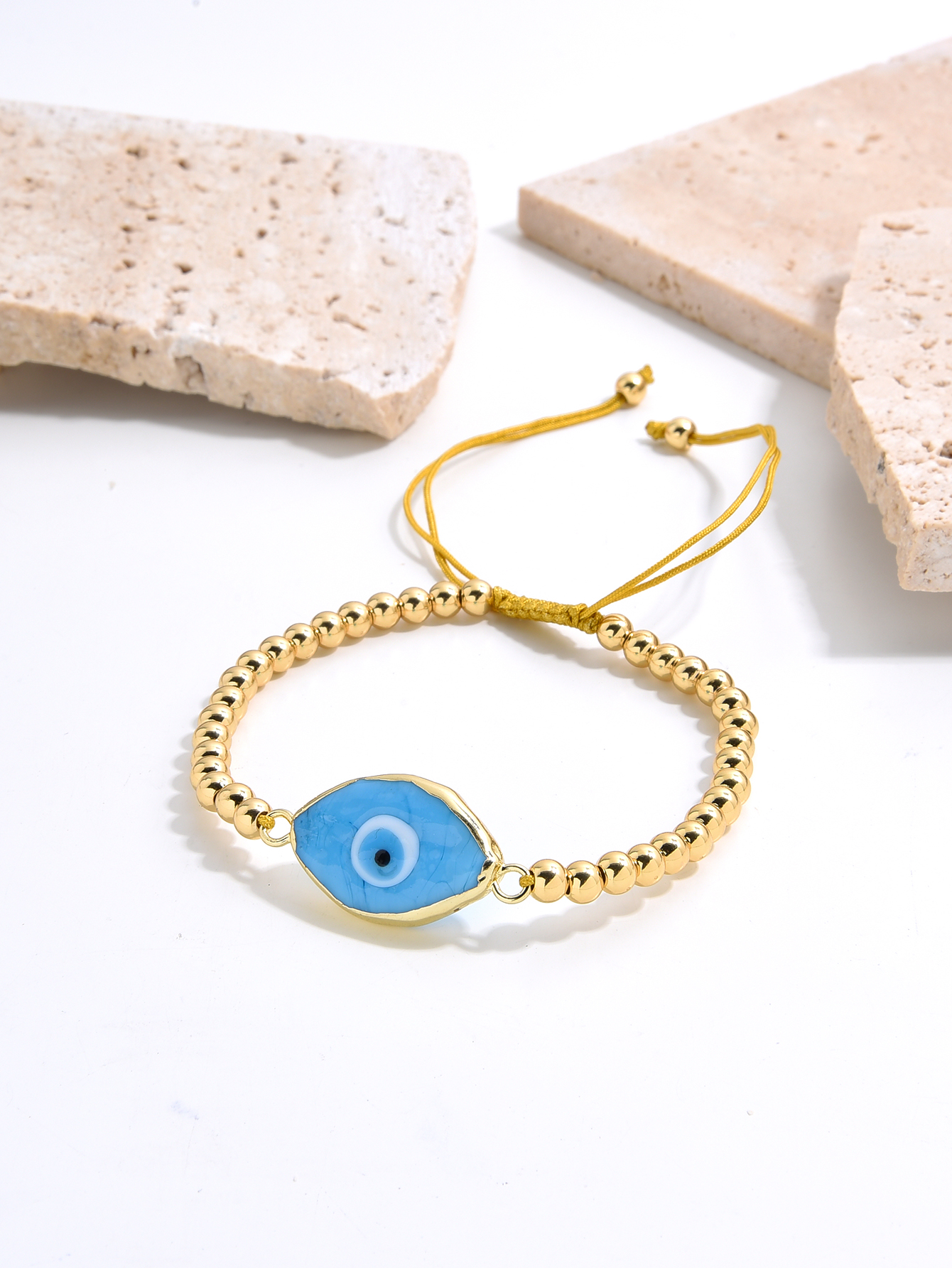 Elegante Estilo Simple Ojo Chapado En Oro Vidrio Venta Al Por Mayor Pulsera display picture 3